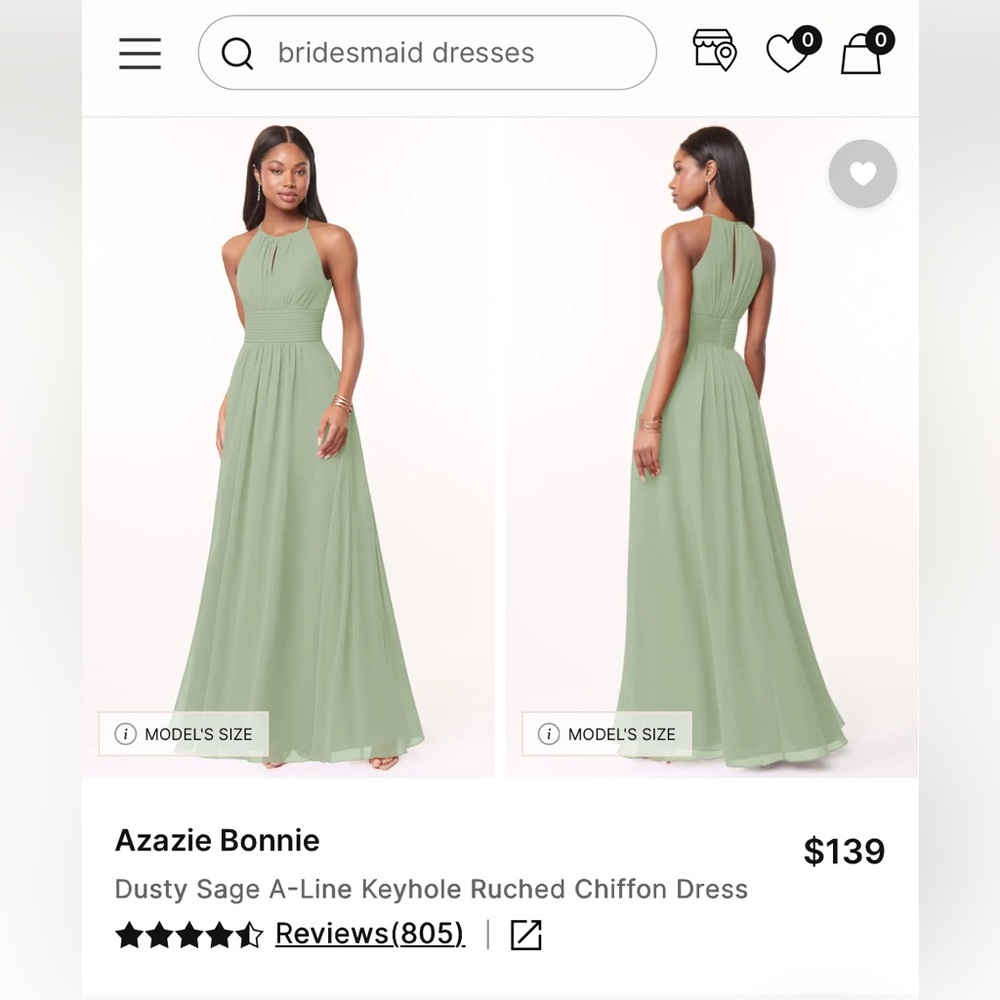 Azazie Bonnie Dusty Sage Chiffon Halter Maxi Dress